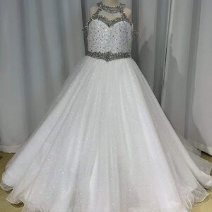 Elegant White Formal Kids Dress